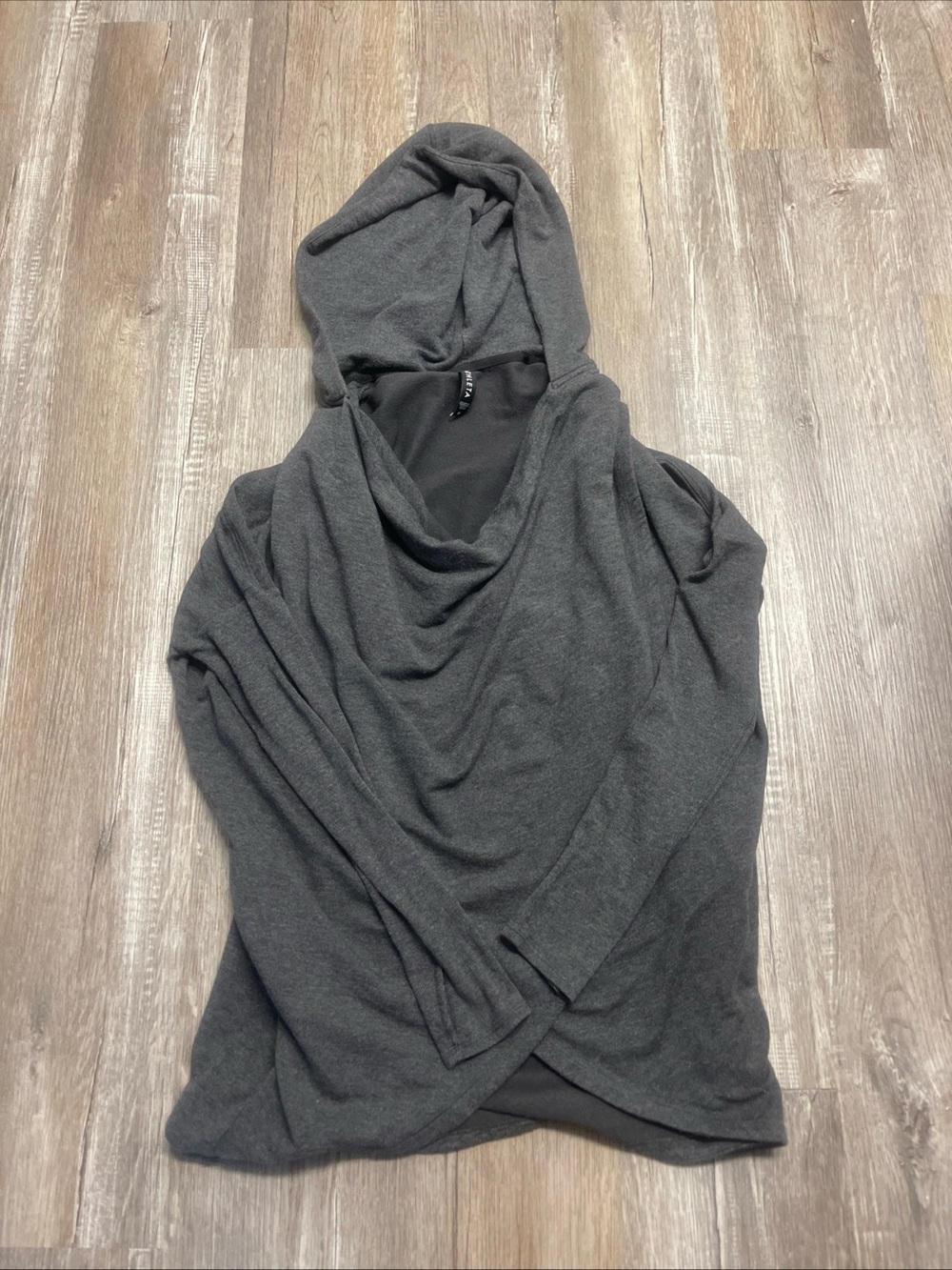 ATHLETA WOMEN'S CHARCOAL GRAY PURANA WRAP HOODIE SWEATSHIRT SWEATER Sz M